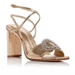 Alexandre Birman Madelina Heel, golden with crystal embellishment Size 36 NEW